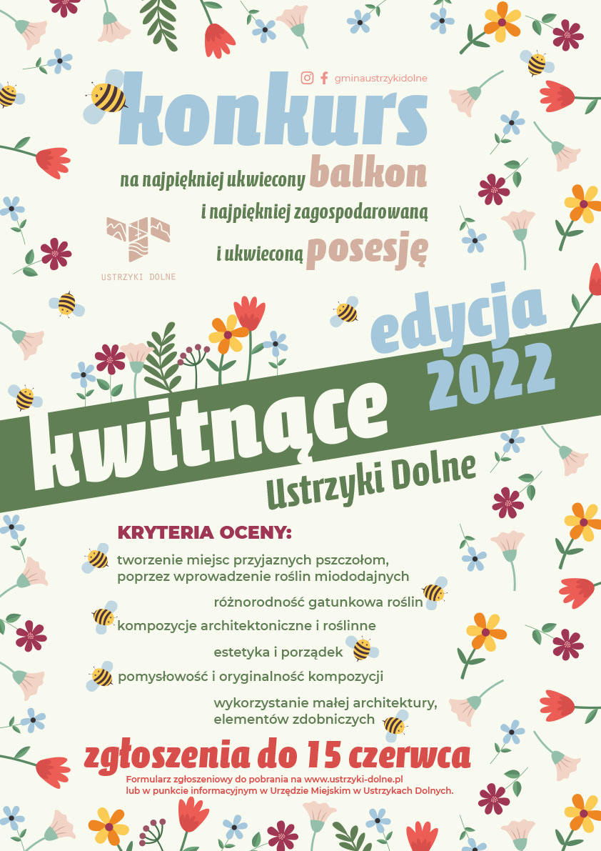 plakat KONKURS kwitnące Ustrzyki Dolne